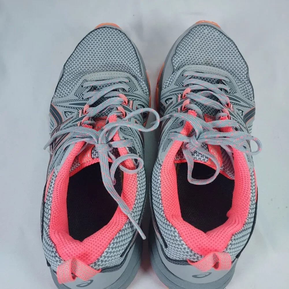 ASICS Gel-Venture 8 Womens Gray Coral Athletic Trail Running Sneakers